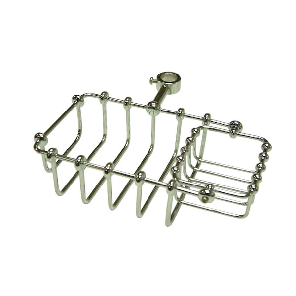 7" Riser Mount Soap Basket, Polished Chrome